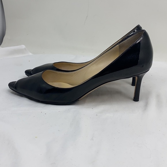 Jimmy Choo Size 37 / US 7 Black Low Heel Patent Pumps - Picture 3 of 7
